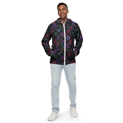 Midnight Botanical on a Men's Windbreaker