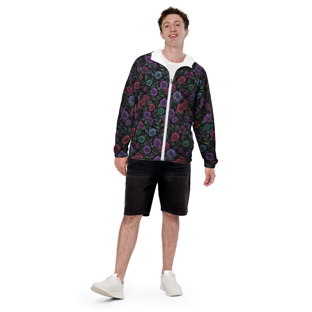Midnight Botanical on Men's Windbreaker — Front