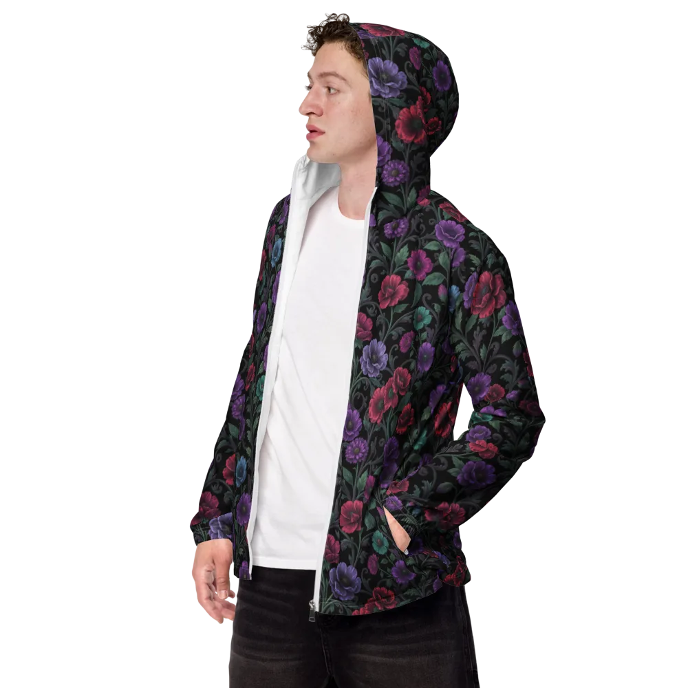 Midnight Botanical on Men's Windbreaker — Left Front
