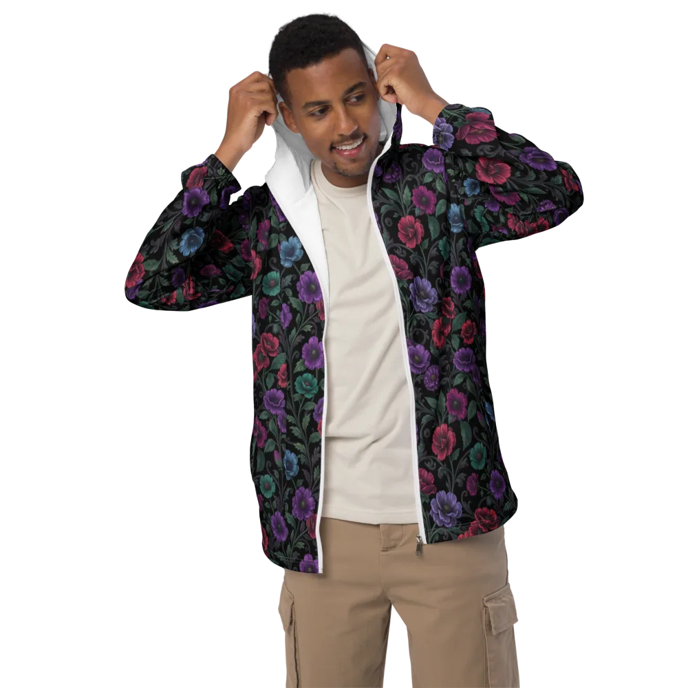 Midnight Botanical on Men's Windbreaker — Front