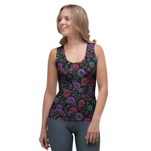 Midnight Botanical on a Women's Tank Top