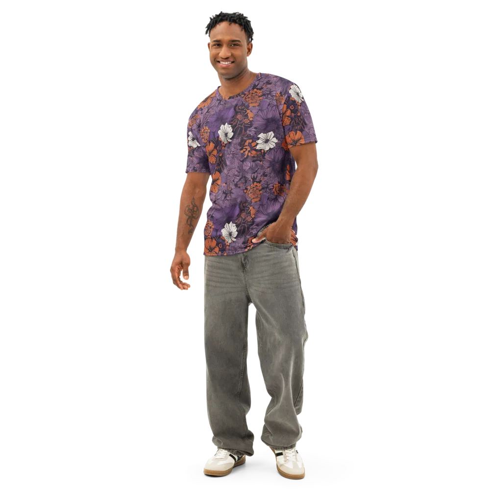 Violet Ember on Men's Cotton Crew Neck T-Shirt — Front