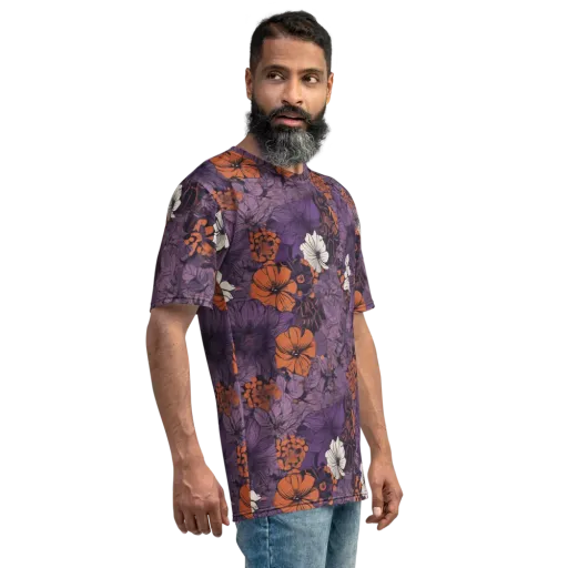 Violet Ember on a Men's Crew Neck T-Shirt