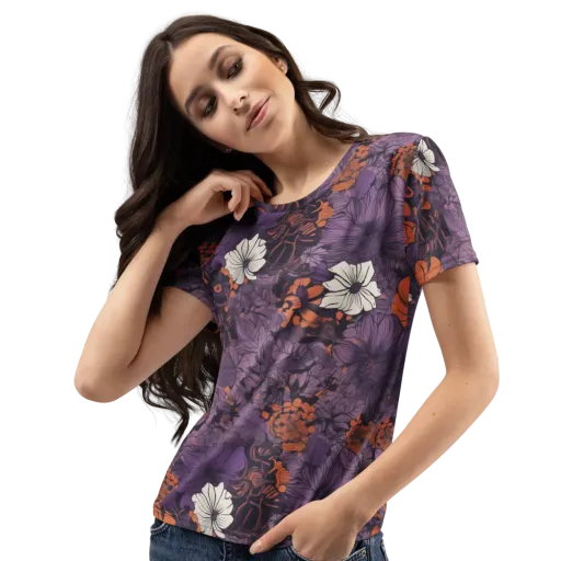 Violet Ember on a Women's Crew Neck T-Shirt