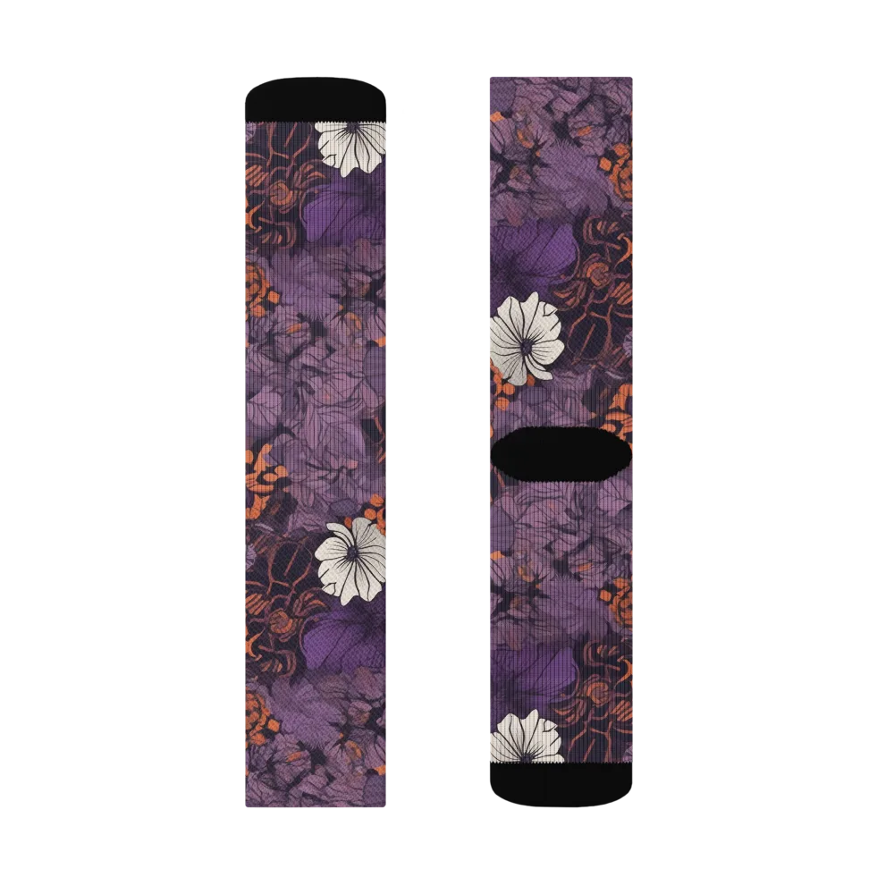 Violet Ember on Socks — Left Sock