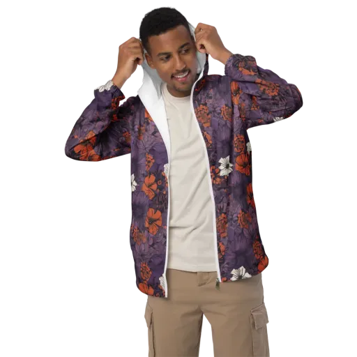 Violet Ember on a Men's Windbreaker