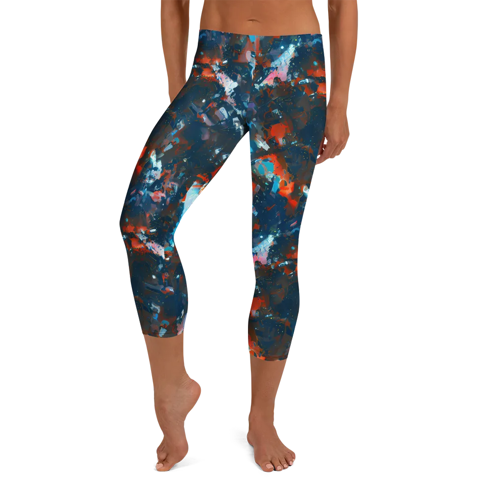 Ghenie's Whirl on Capri Leggings — Front