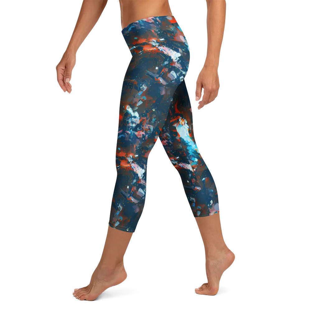 Ghenie's Whirl on Capri Leggings — Left