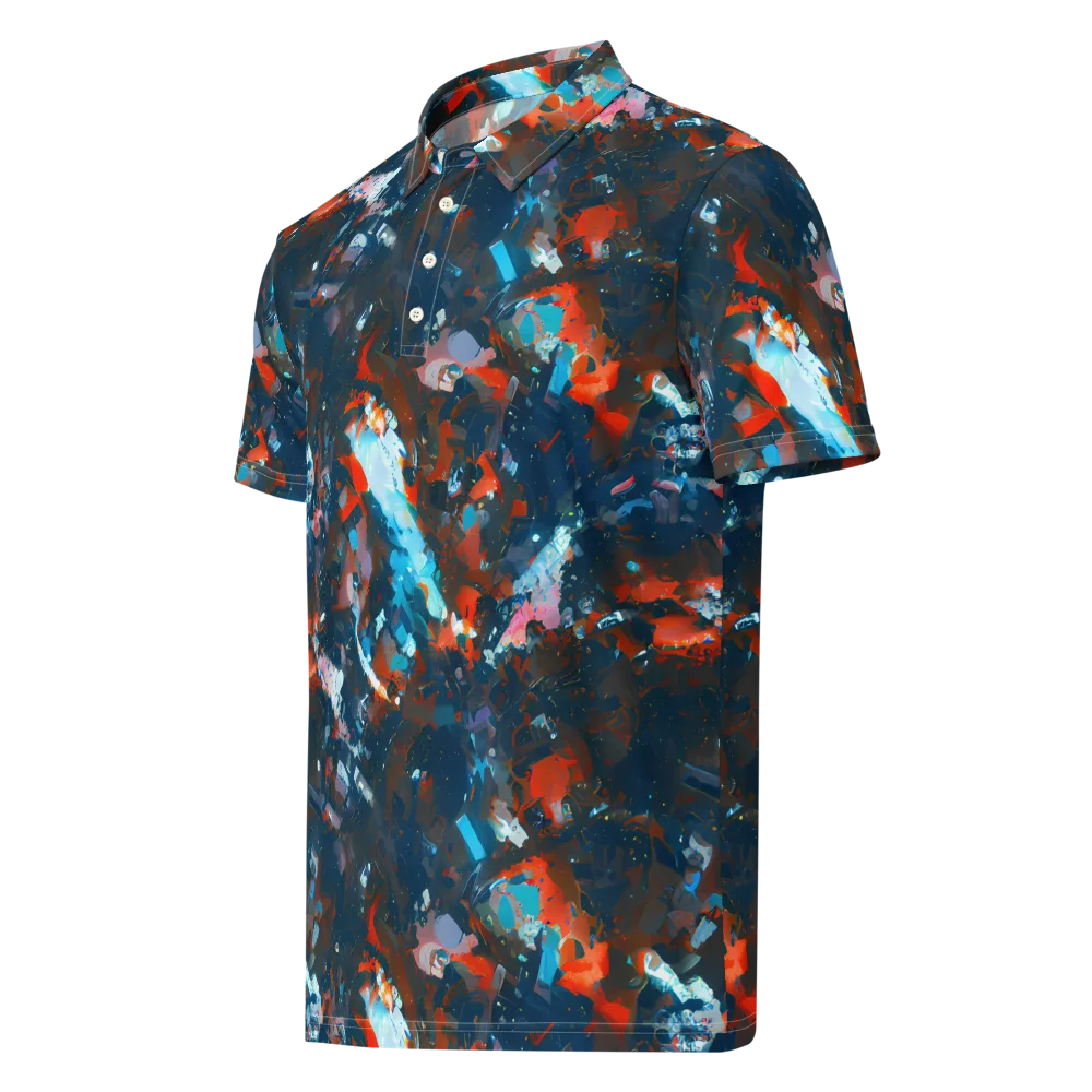 Ghenie's Whirl on Men's Slim Fit Polo Shirt — Left Front