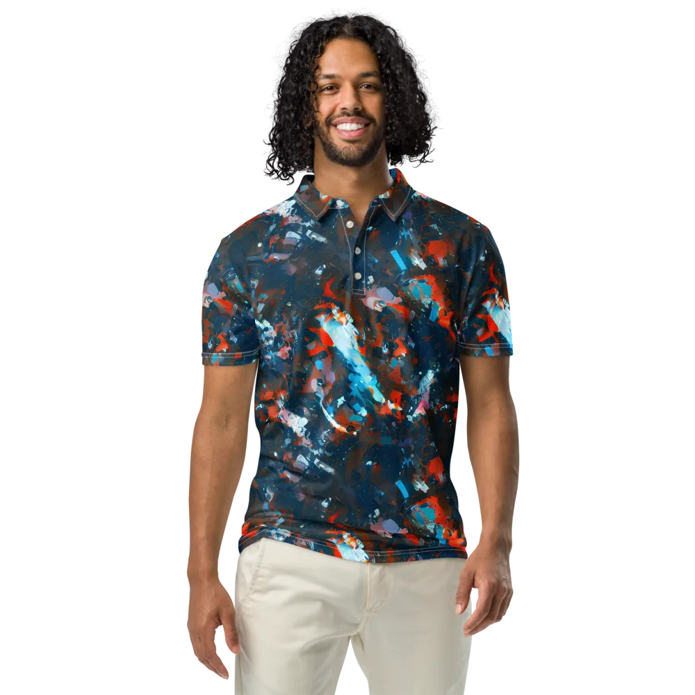 Ghenie's Whirl on Men's Slim Fit Polo Shirt — Front