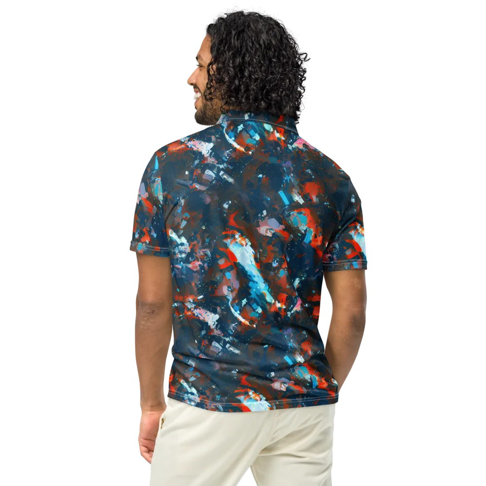 Ghenie's Whirl on Men's Slim Fit Polo Shirt — Back