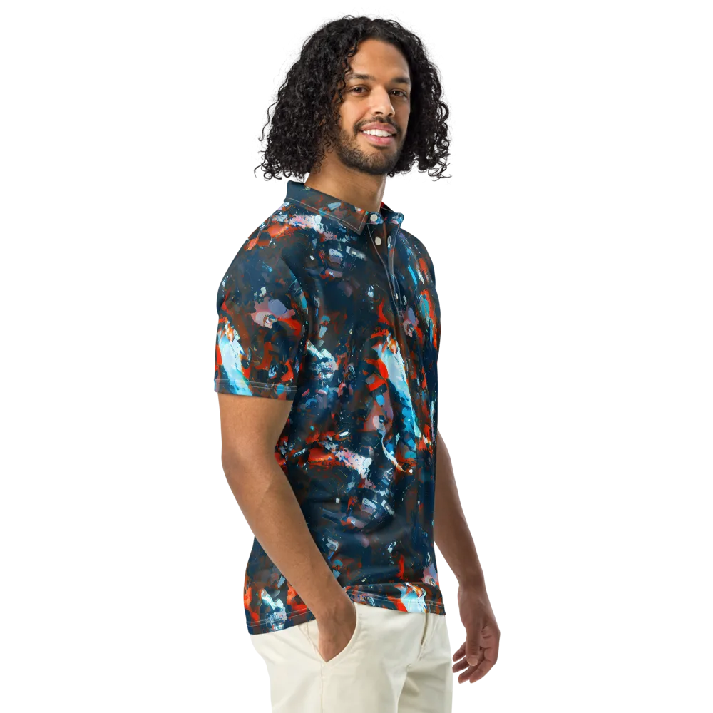 Ghenie's Whirl on Men's Slim Fit Polo Shirt — Right Front
