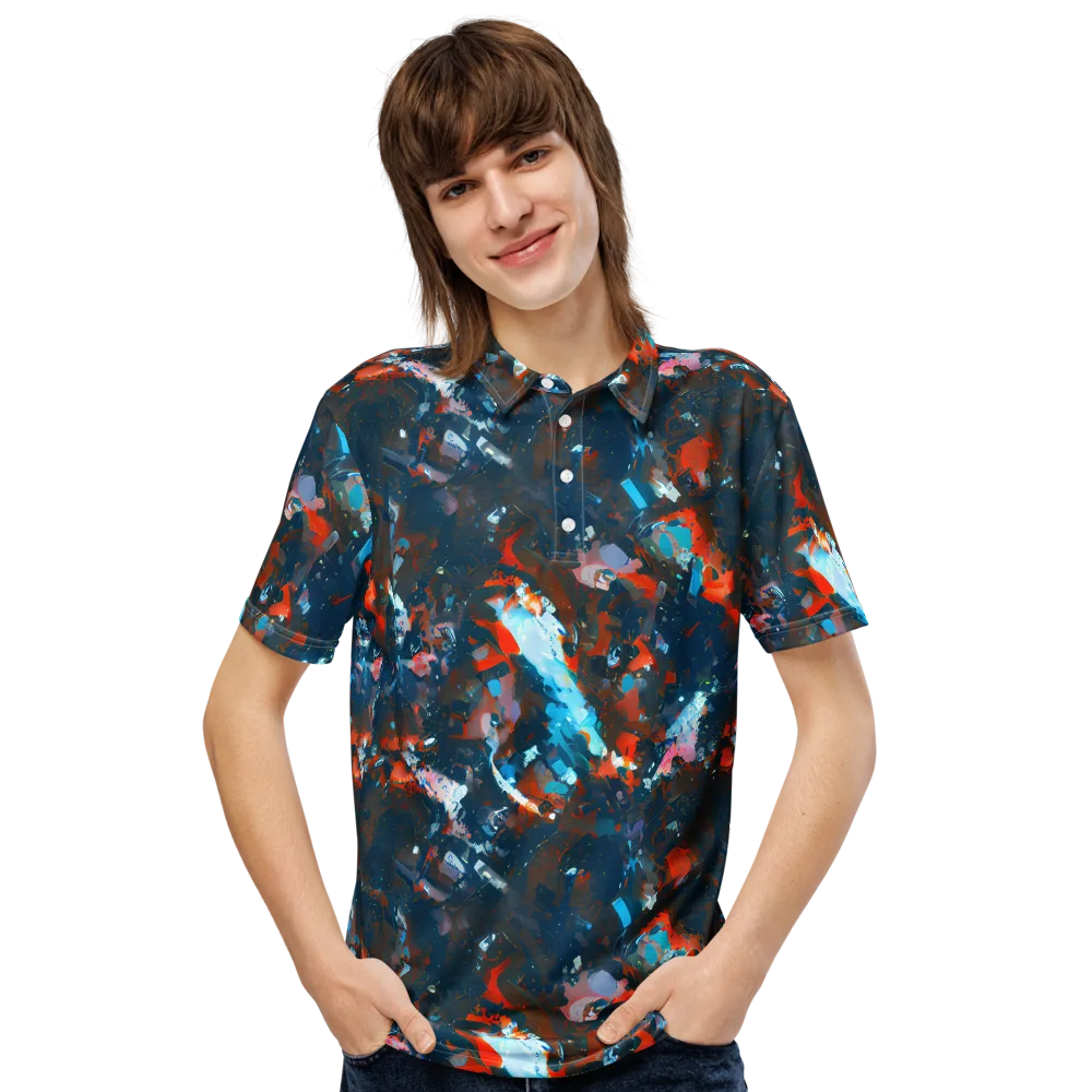Ghenie's Whirl on Men's Slim Fit Polo Shirt — Front