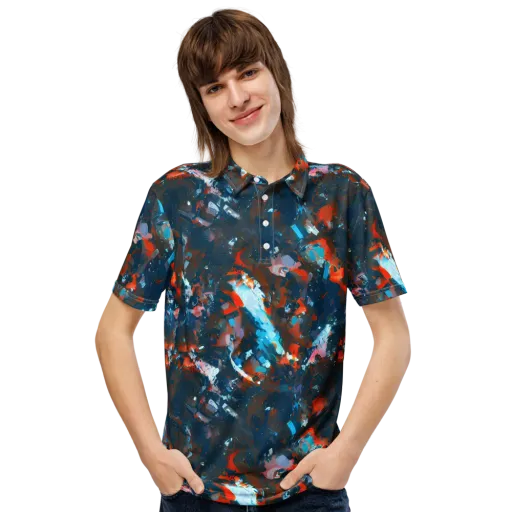 Ghenie's Whirl on a Men's Slim Fit Polo Shirt