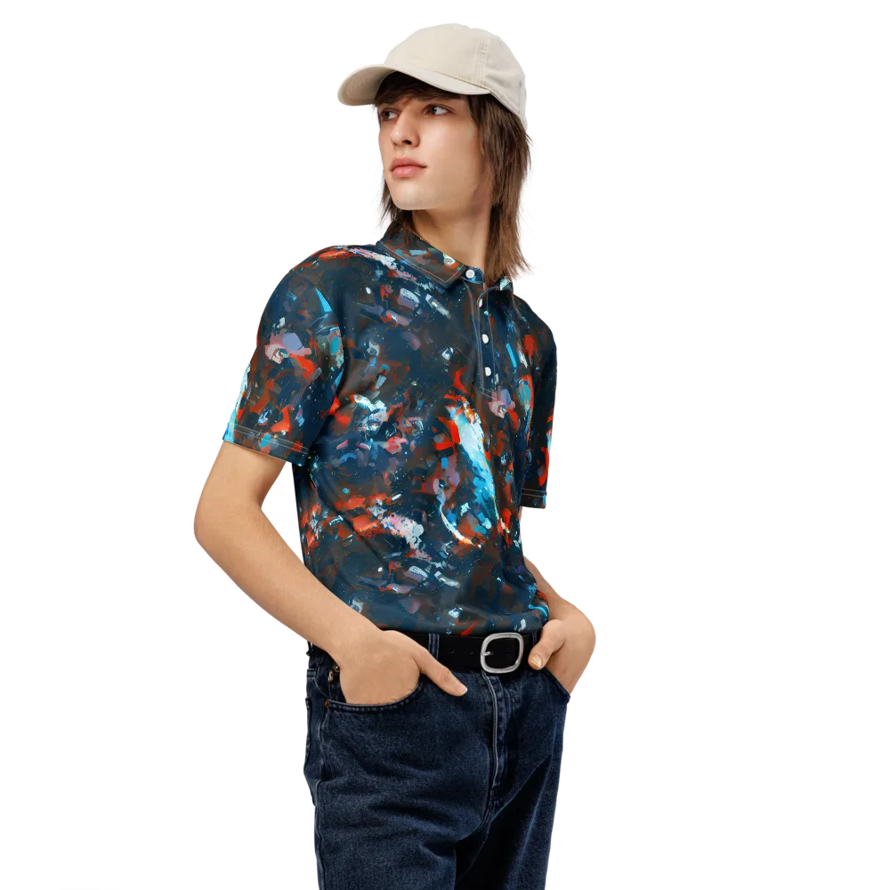 Ghenie's Whirl on Men's Slim Fit Polo Shirt — Right Front