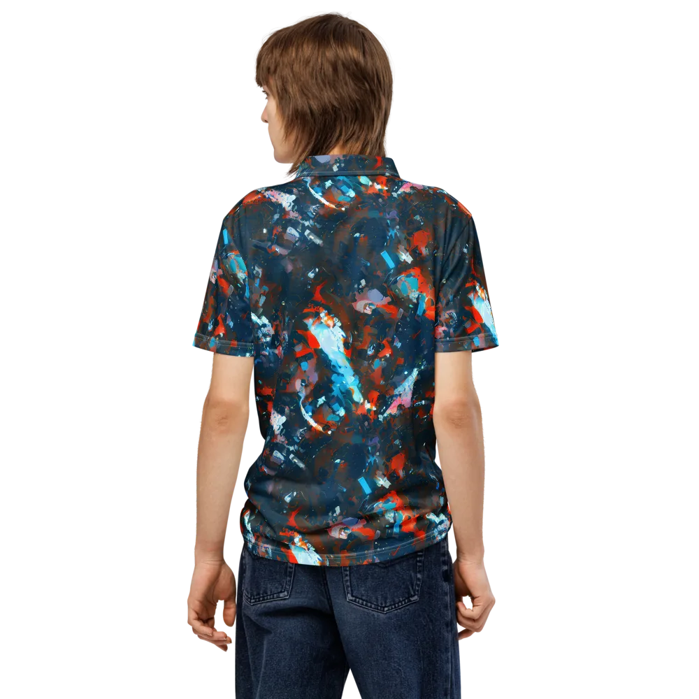 Ghenie's Whirl on Men's Slim Fit Polo Shirt — Back