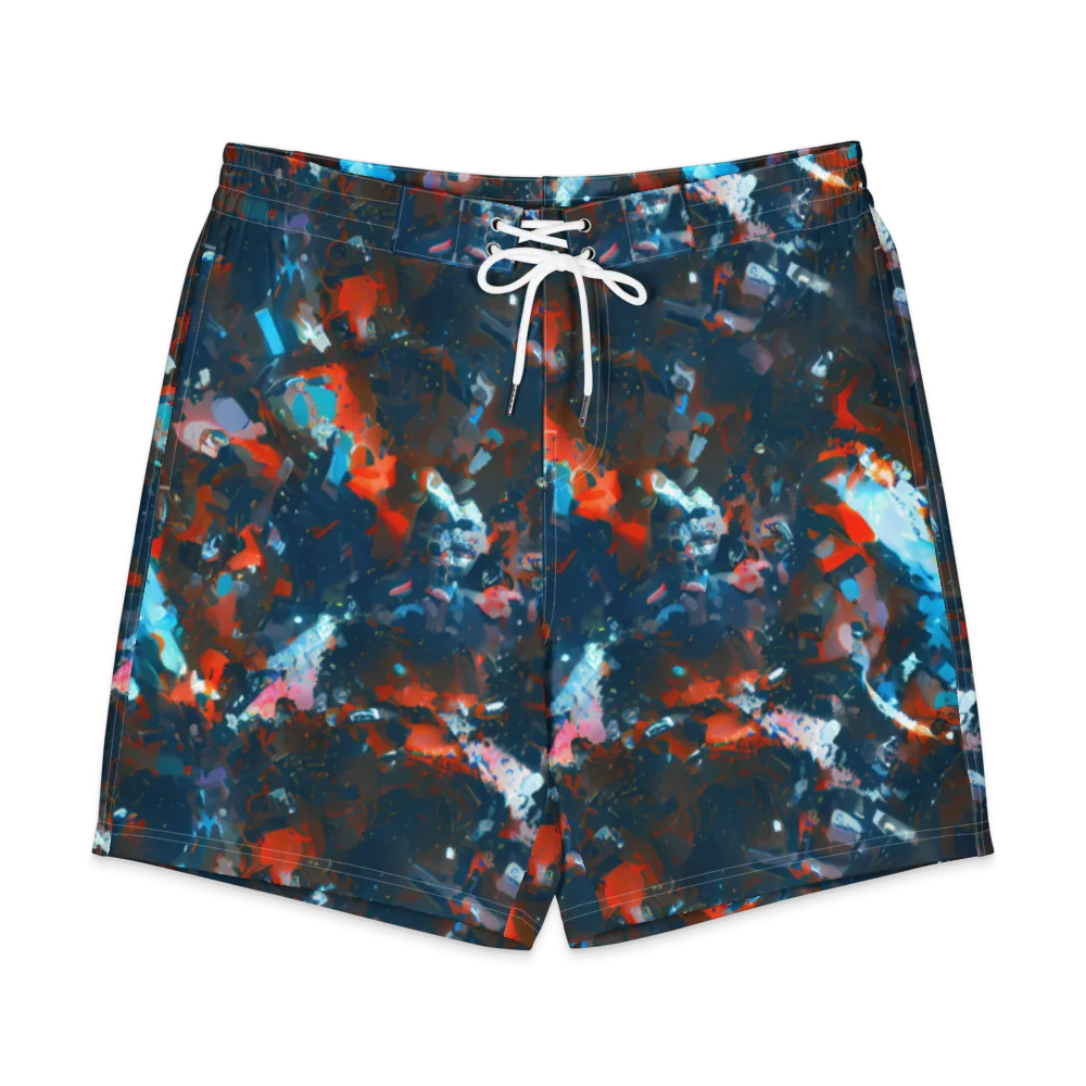 Ghenie's Whirl on Men's Board Shorts — Front