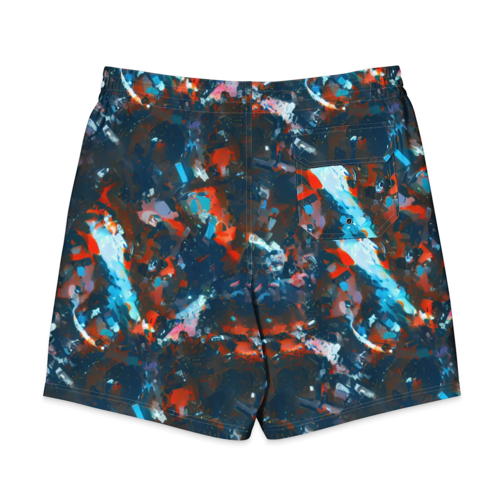 Ghenie's Whirl on Men's Board Shorts — Back