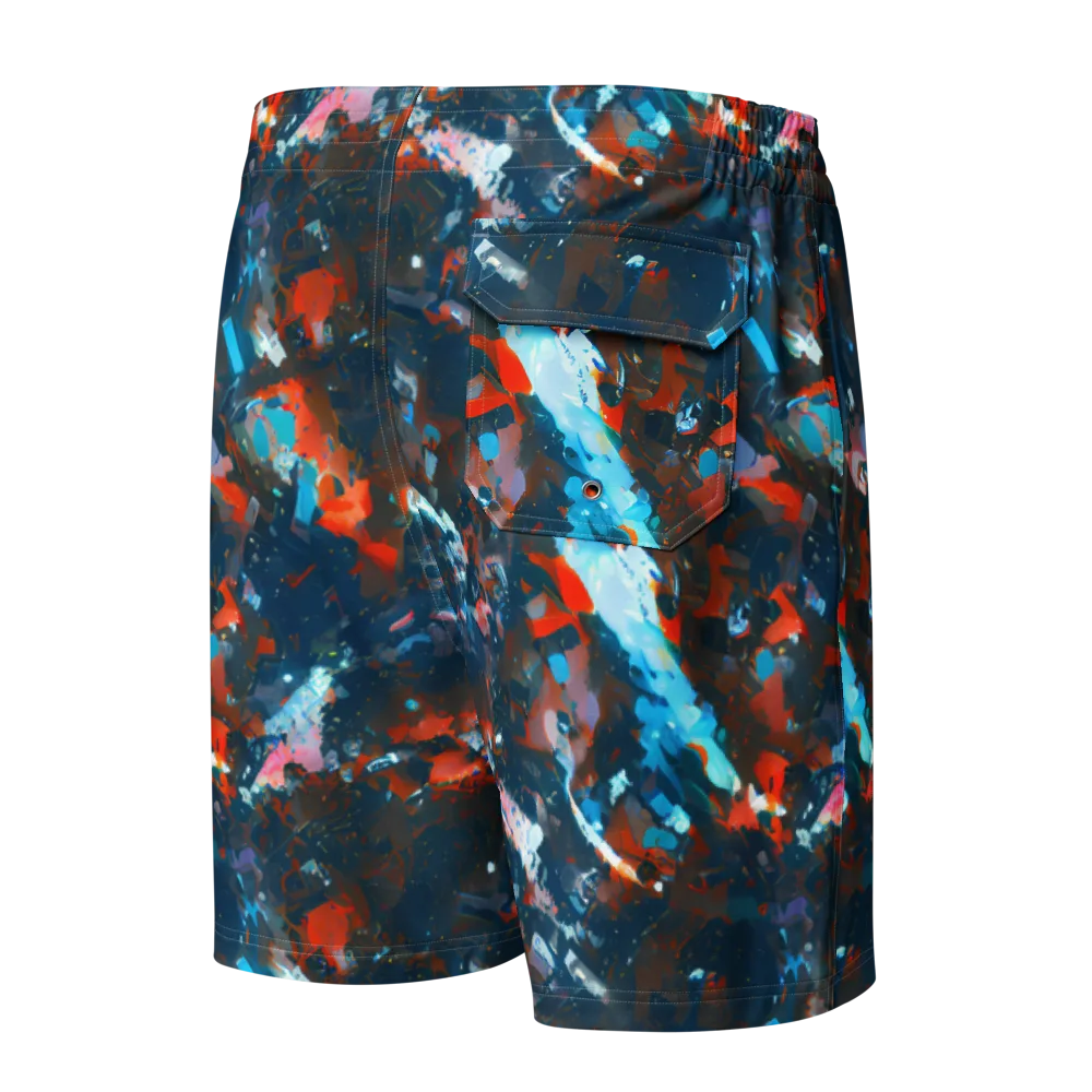 Ghenie's Whirl on Men's Board Shorts — Back