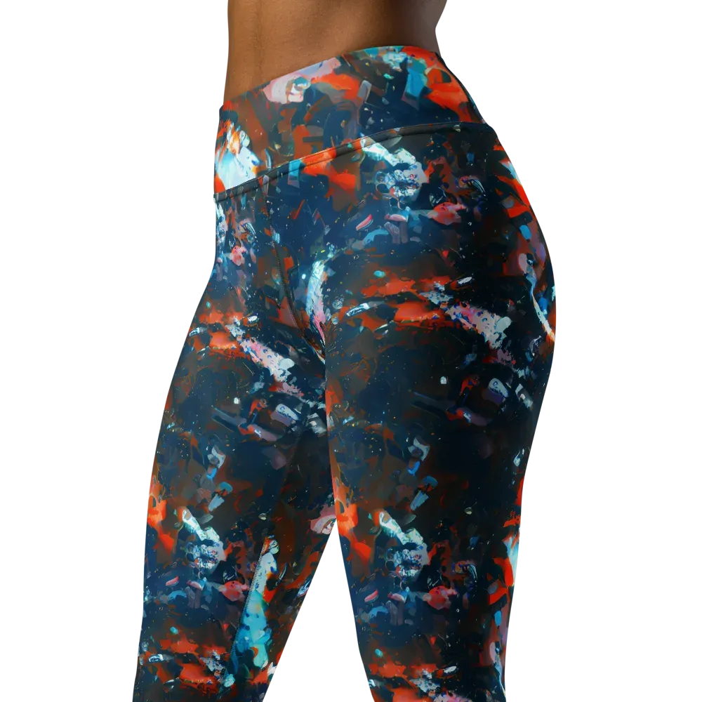 Ghenie's Whirl on Yoga Leggings — Left Front