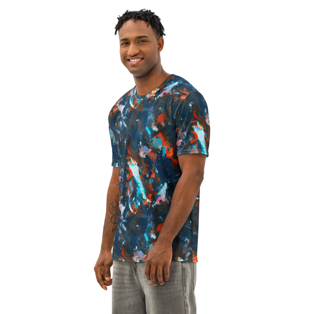 Ghenie's Whirl on Men's Cotton Crew Neck T-Shirt — Left Front
