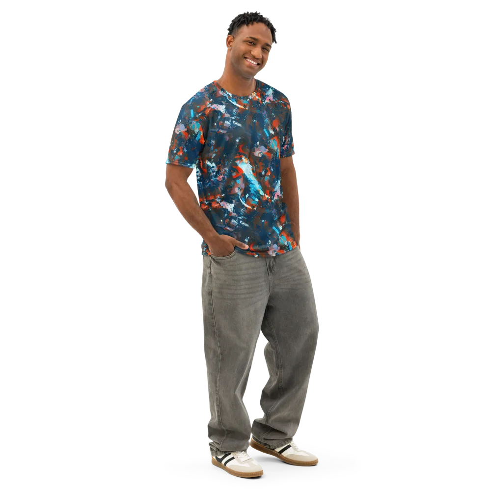Ghenie's Whirl on Men's Cotton Crew Neck T-Shirt — Right Front