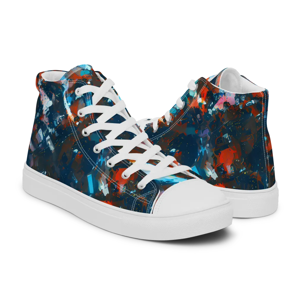 Ghenie's Whirl on Men's High Top Canvas Shoes — Right