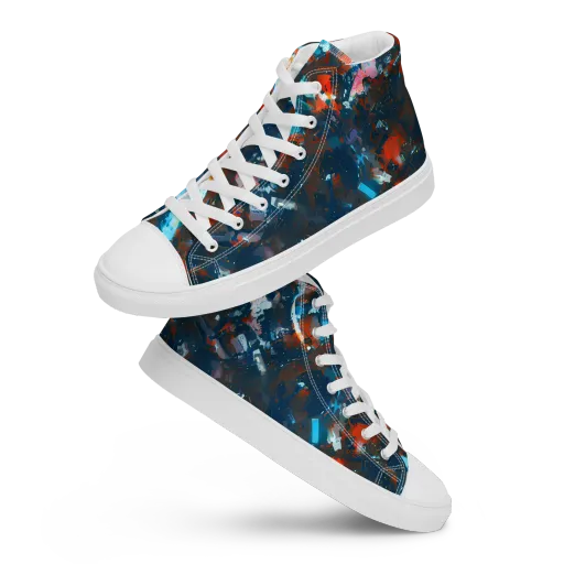Ghenie's Whirl on a Men's High Top Canvas Shoes