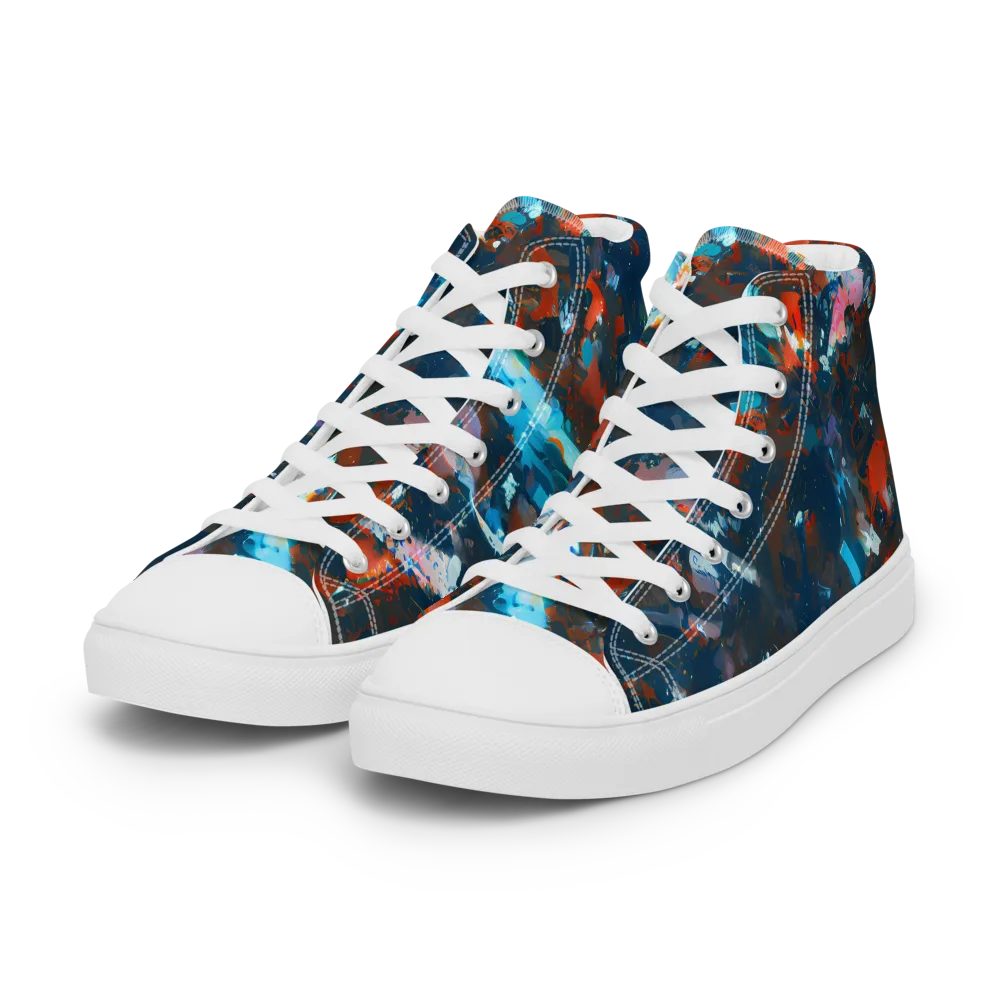 Ghenie's Whirl on Women's High Top Canvas Shoes — Left Front