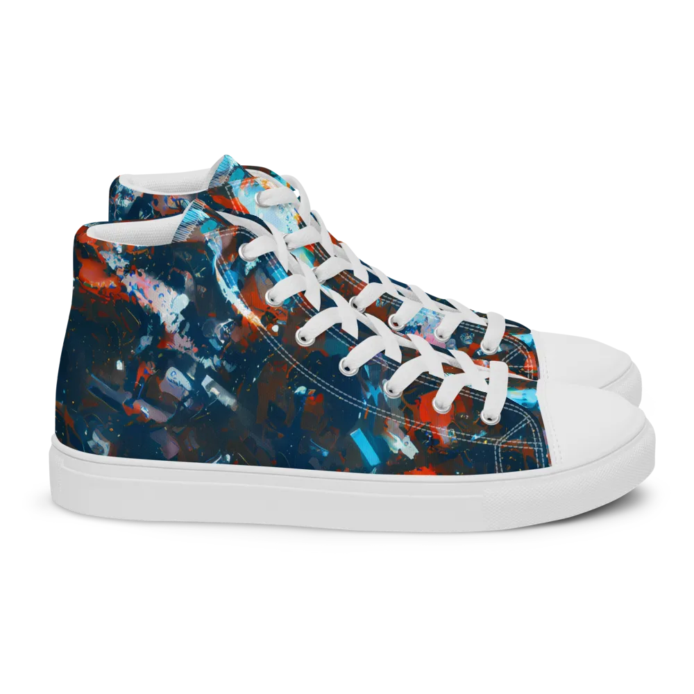 Ghenie's Whirl on Women's High Top Canvas Shoes — Right