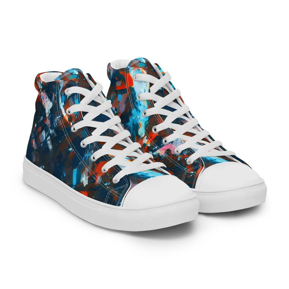 Ghenie's Whirl on Women's High Top Canvas Shoes — Right Front