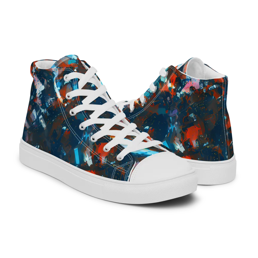 Ghenie's Whirl on Women's High Top Canvas Shoes — Right