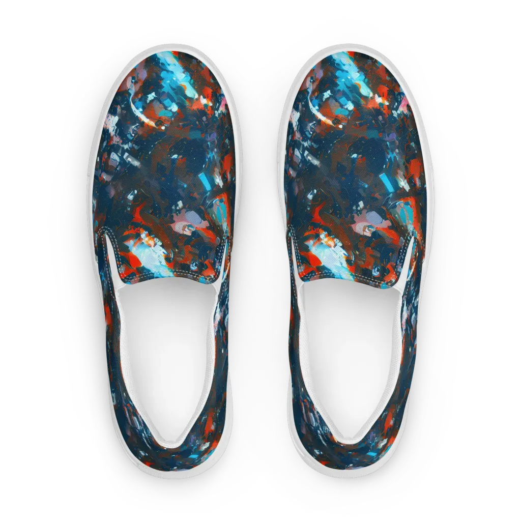 Ghenie's Whirl on Men's Slip-On Canvas Shoes — Front