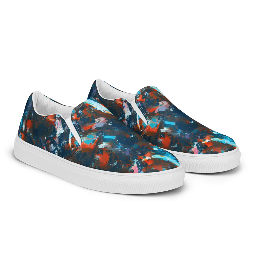 Ghenie's Whirl on Men's Slip-On Canvas Shoes — Right Front