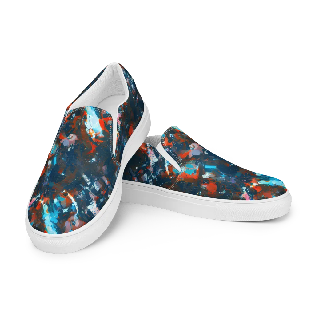 Ghenie's Whirl on Men's Slip-On Canvas Shoes — Left Front