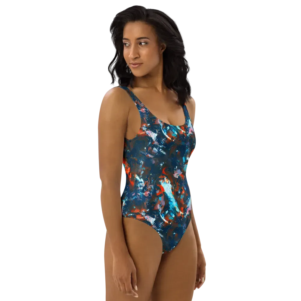 Ghenie's Whirl on One-Piece Swimsuit — Right