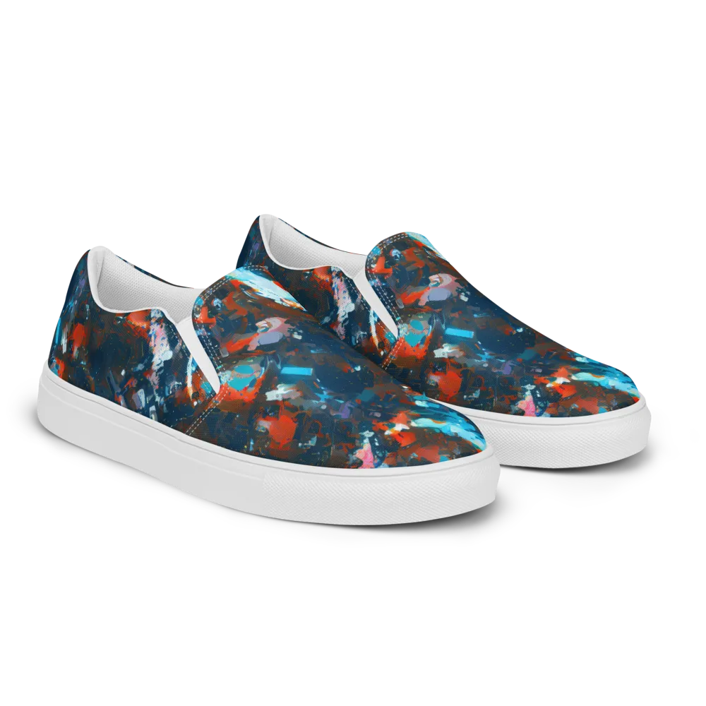 Ghenie's Whirl on Women's Slip-On Canvas Shoes — Right Front