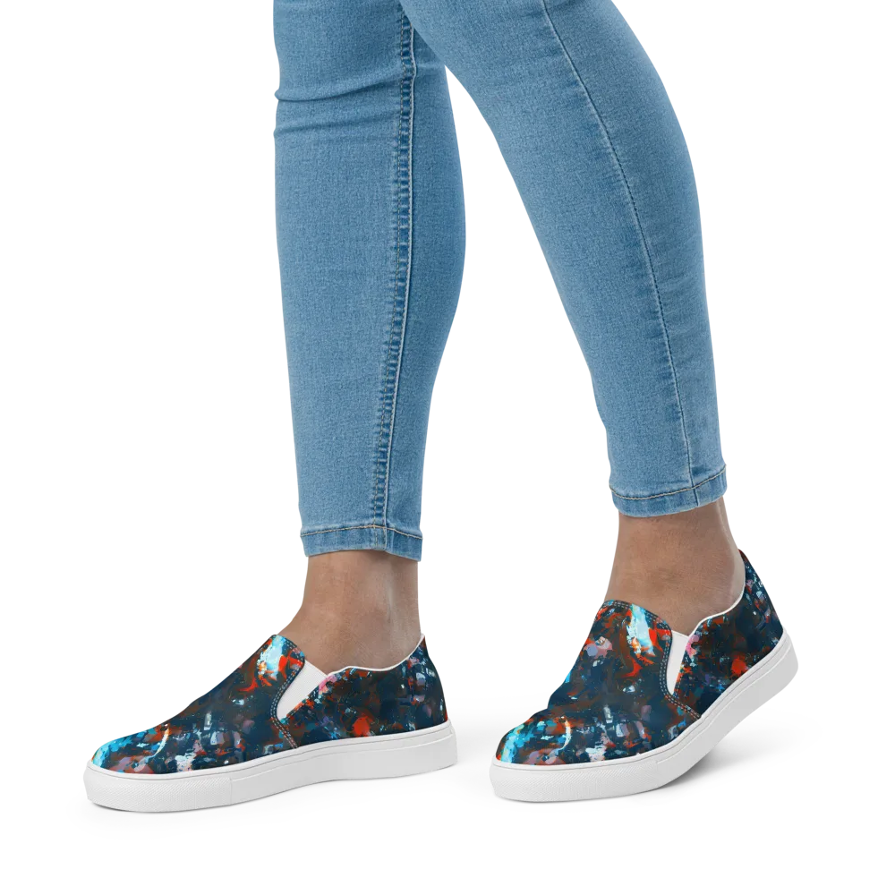 Ghenie's Whirl on Women's Slip-On Canvas Shoes — Front