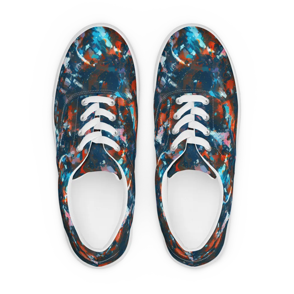 Ghenie's Whirl on Men's Lace-Up Canvas Shoes — Front
