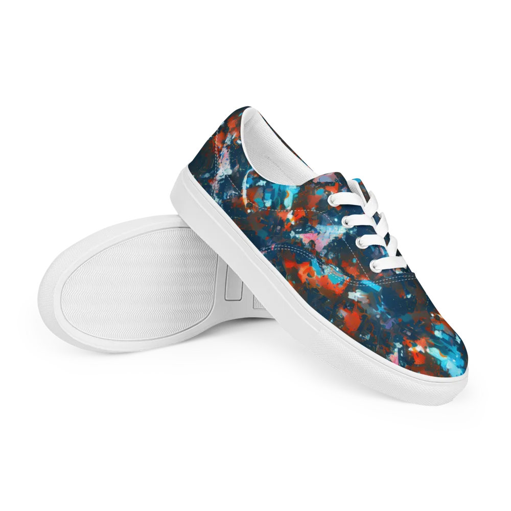 Ghenie's Whirl on Men's Lace-Up Canvas Shoes — Right Front