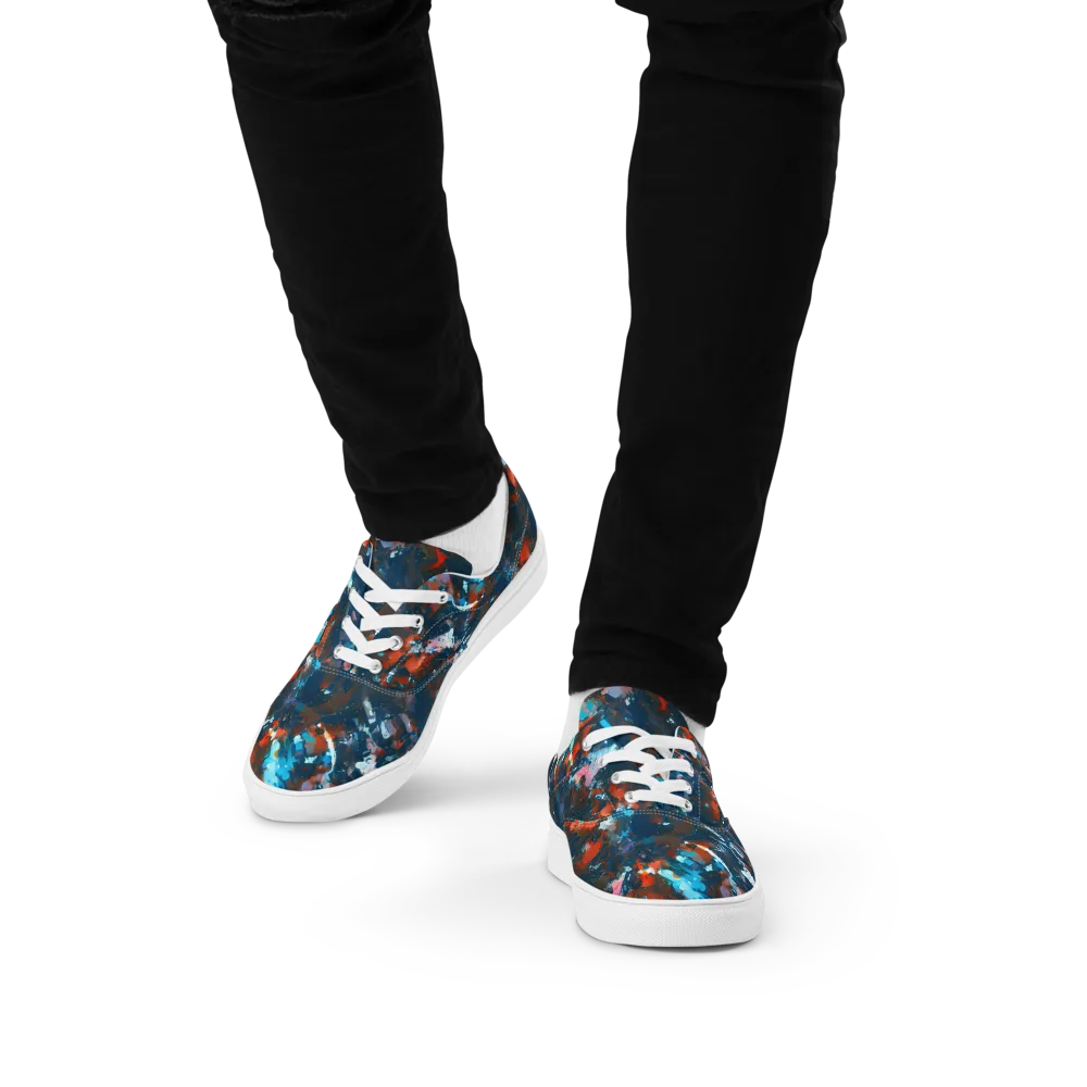 Ghenie's Whirl on Men's Lace-Up Canvas Shoes — Front