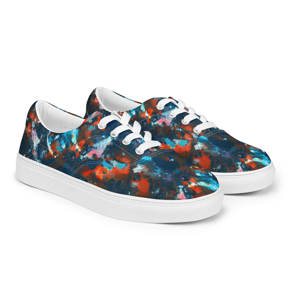 Ghenie's Whirl on Men's Lace-Up Canvas Shoes — Right Front