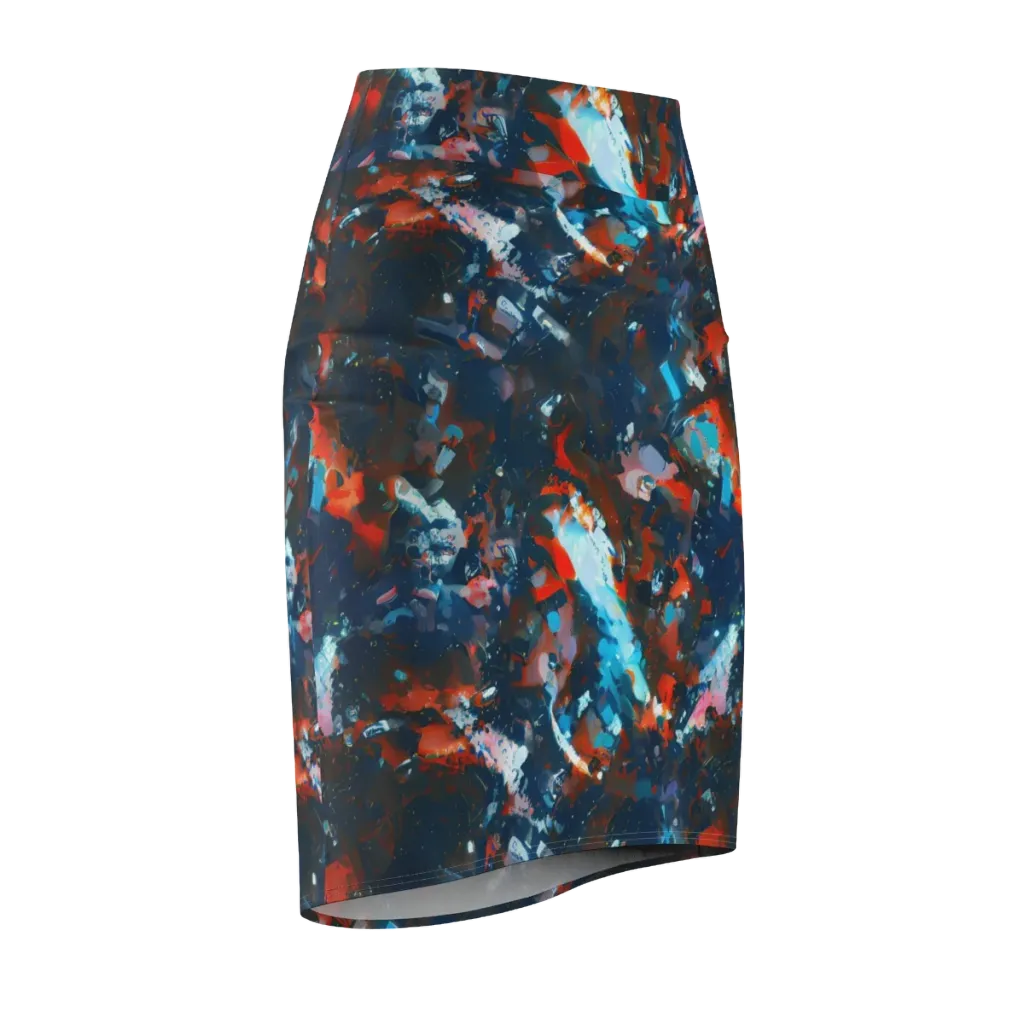 Ghenie's Whirl on Pencil Skirt — Front Side