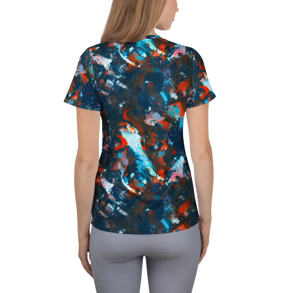 Ghenie's Whirl on Women's Athletic T-Shirt — Back