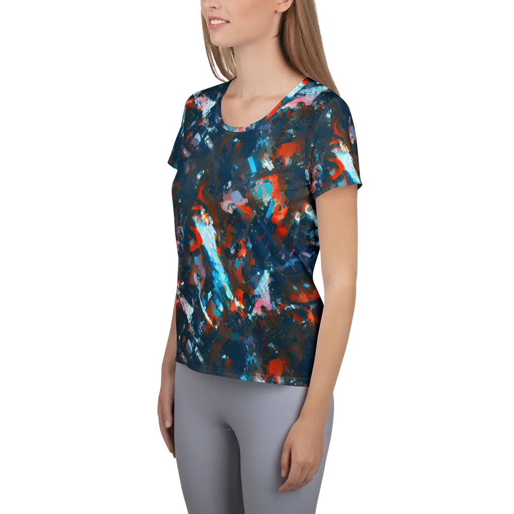 Ghenie's Whirl on Women's Athletic T-Shirt — Left