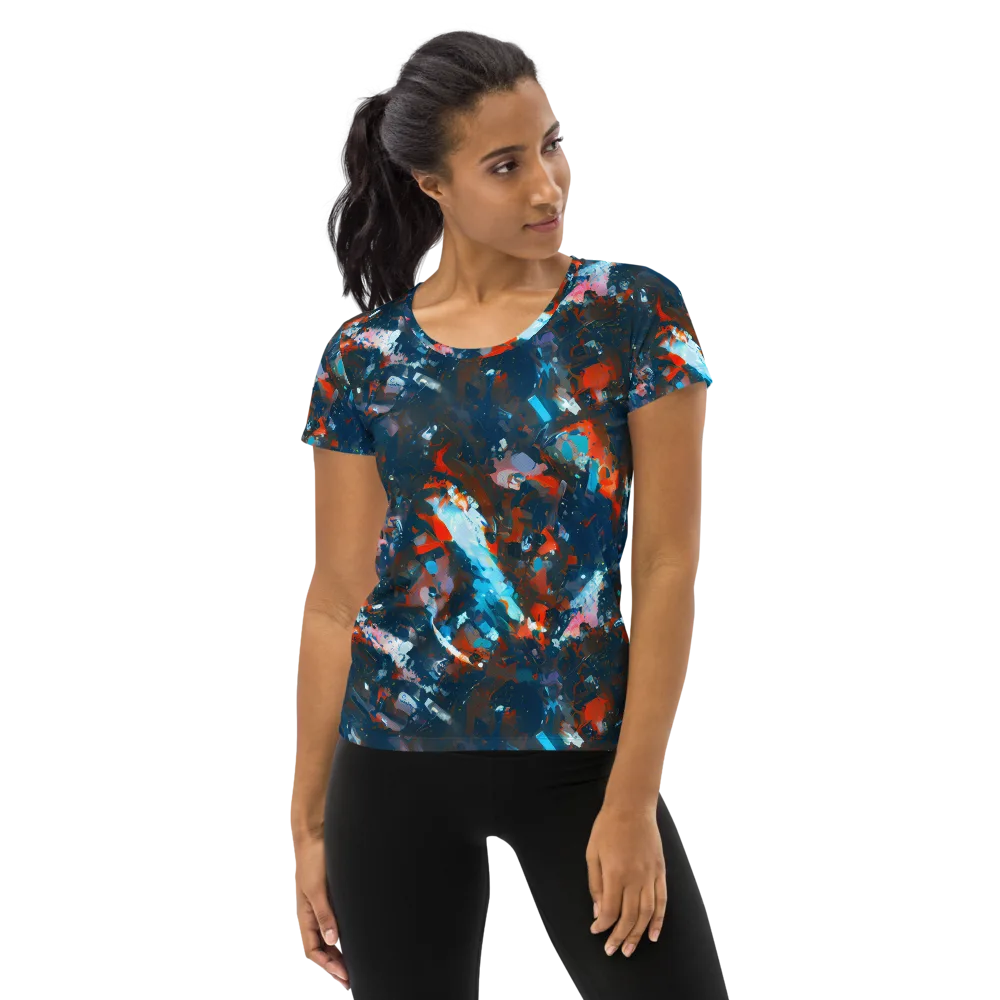 Ghenie's Whirl on Women's Athletic T-Shirt — Front