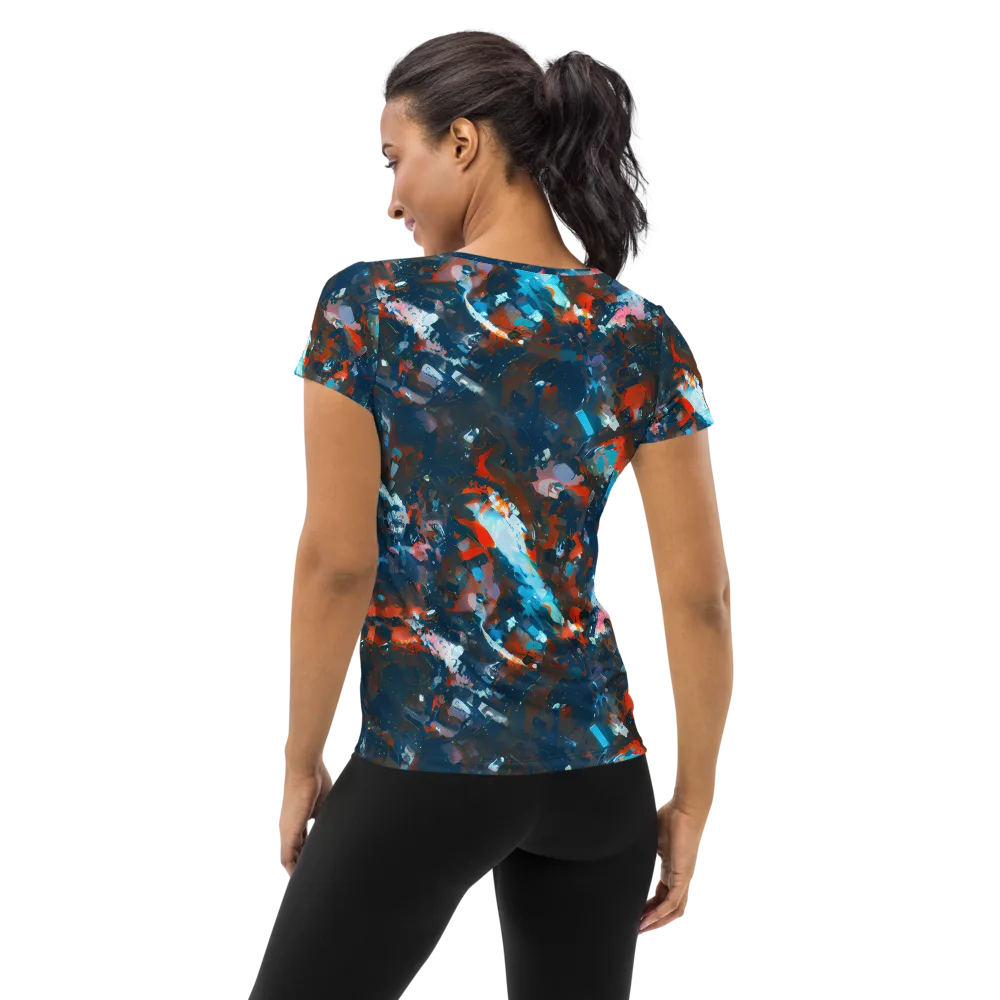 Ghenie's Whirl on Women's Athletic T-Shirt — Back