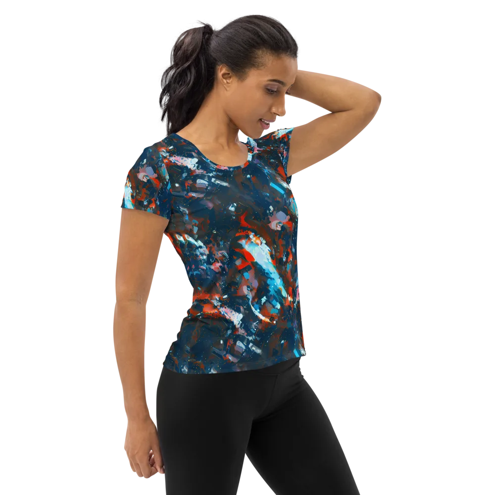 Ghenie's Whirl on Women's Athletic T-Shirt — Right