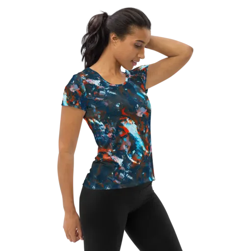 Ghenie's Whirl on a Women's Athletic T-Shirt