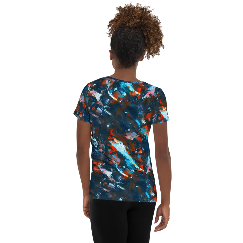 Ghenie's Whirl on Women's Athletic T-Shirt — Back